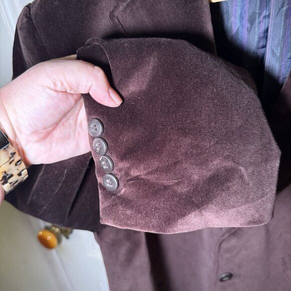 J Ferrar SZ L Mens Cotton Velvet Blazer Sport Coat Jacket Holiday Party Evening - Picture 7 of 13